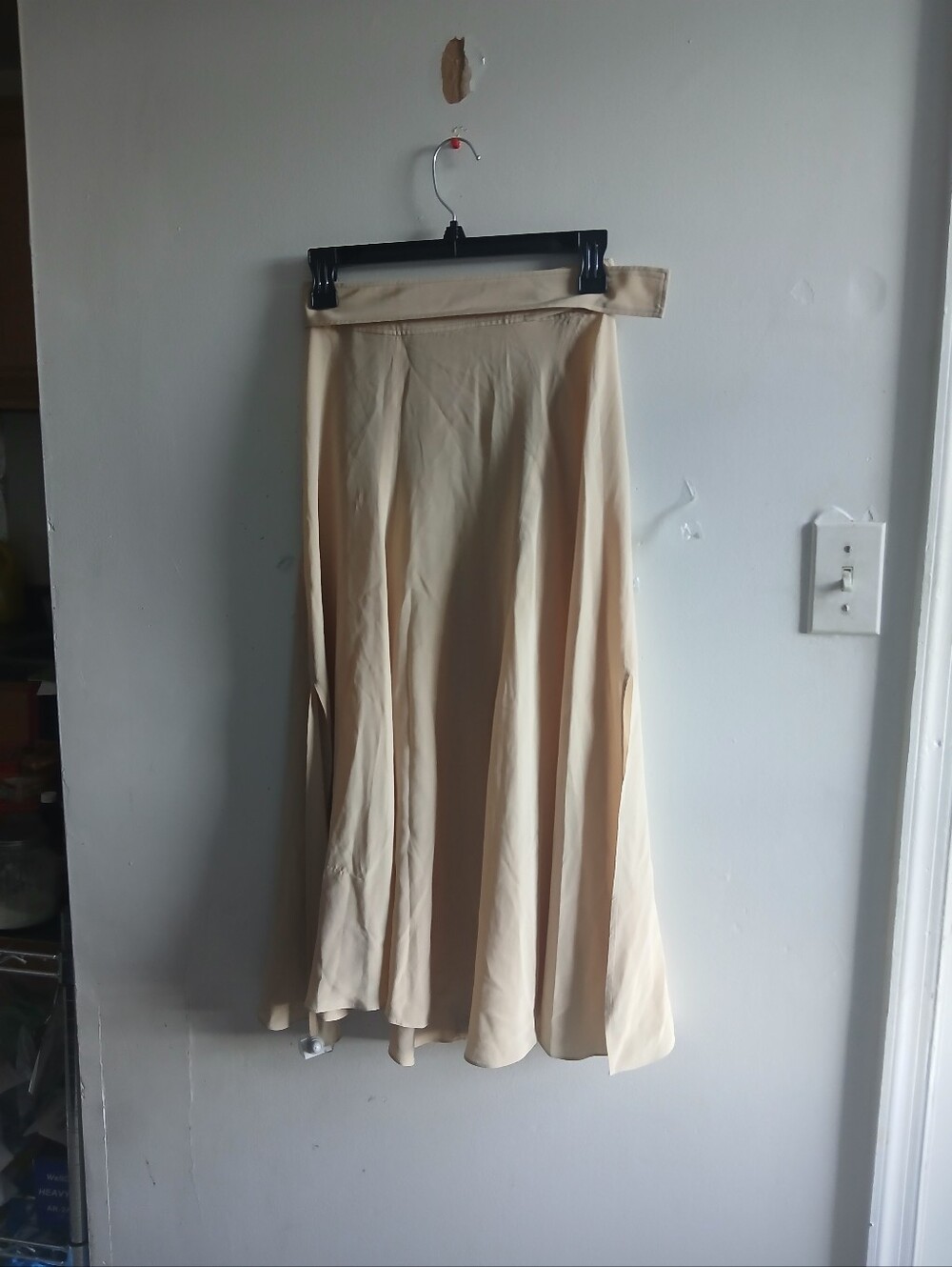 Acne Beige A-Line Midi Skirt